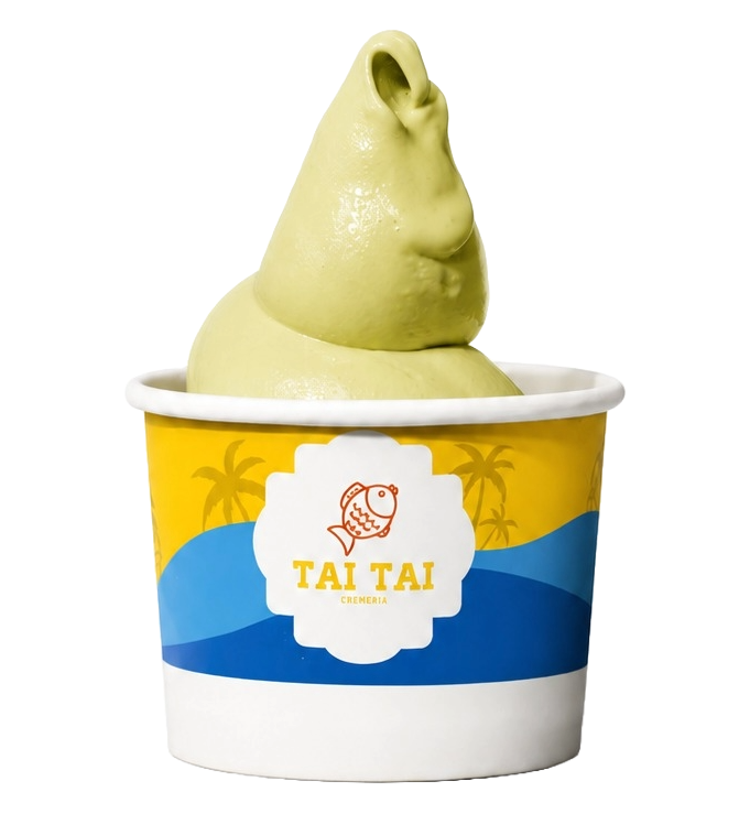 Matcha swirl in a Tai Tai cup